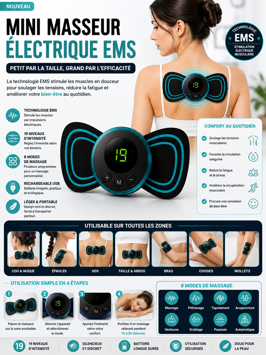 Mini masseur Electrique