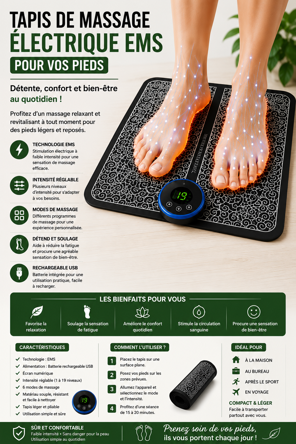 Tapis massage de pieds
